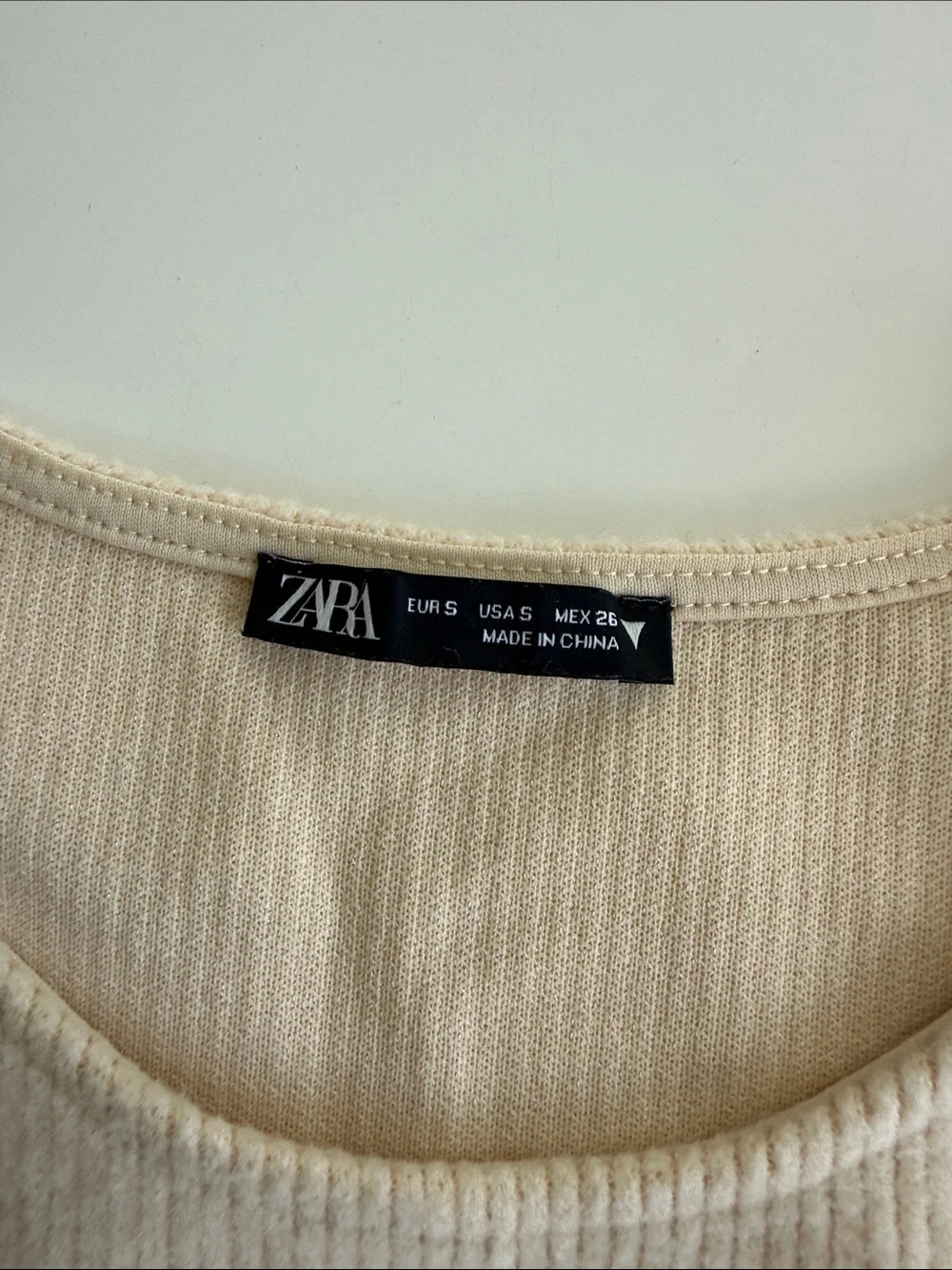 Zara cream ribbed